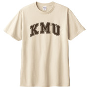 KMU經典字框純棉短T_奶茶