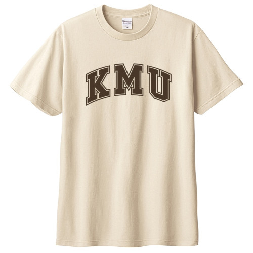 KMU經典字框純棉短T_奶茶