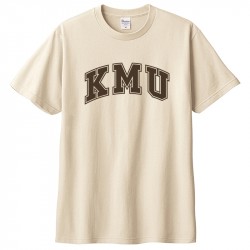 KMU經典字框純棉短T_奶茶