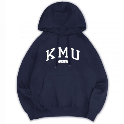 KMU經典款刷毛落肩帽T_深藍 KMU經典款刷毛落肩帽T_深藍