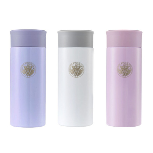【團購商品，10個起做】KMU校徽款療癒系304輕巧保溫瓶200mL_粉藍/珍珠白/粉紫
