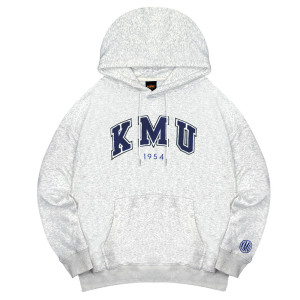 【預購至11/2止，12/7陸續出貨】KMU立體毛巾繡落肩帽T_麻花白