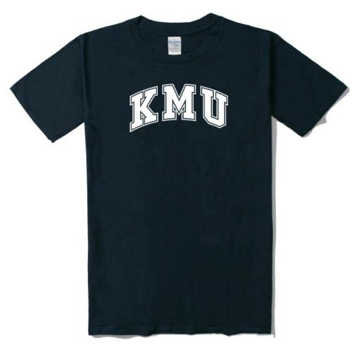 KMU經典字框款純棉短T_深藍