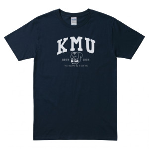 【校慶限定，預購至10/18止，11/11陸續出貨】KMU高醫松鼠愛杏仁短T_藏青色