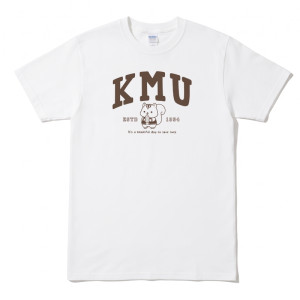 【校慶限定，預購至10/18止，11/11陸續出貨】KMU高醫松鼠愛杏仁短T_經典白