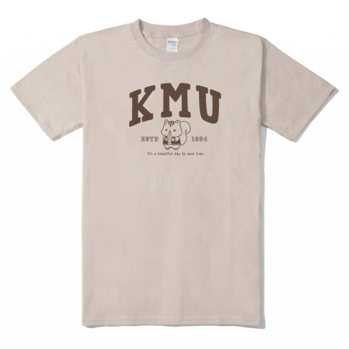 【校慶限定，預購至10/18止，11/11陸續出貨】KMU高醫松鼠愛杏仁短T_卡其色